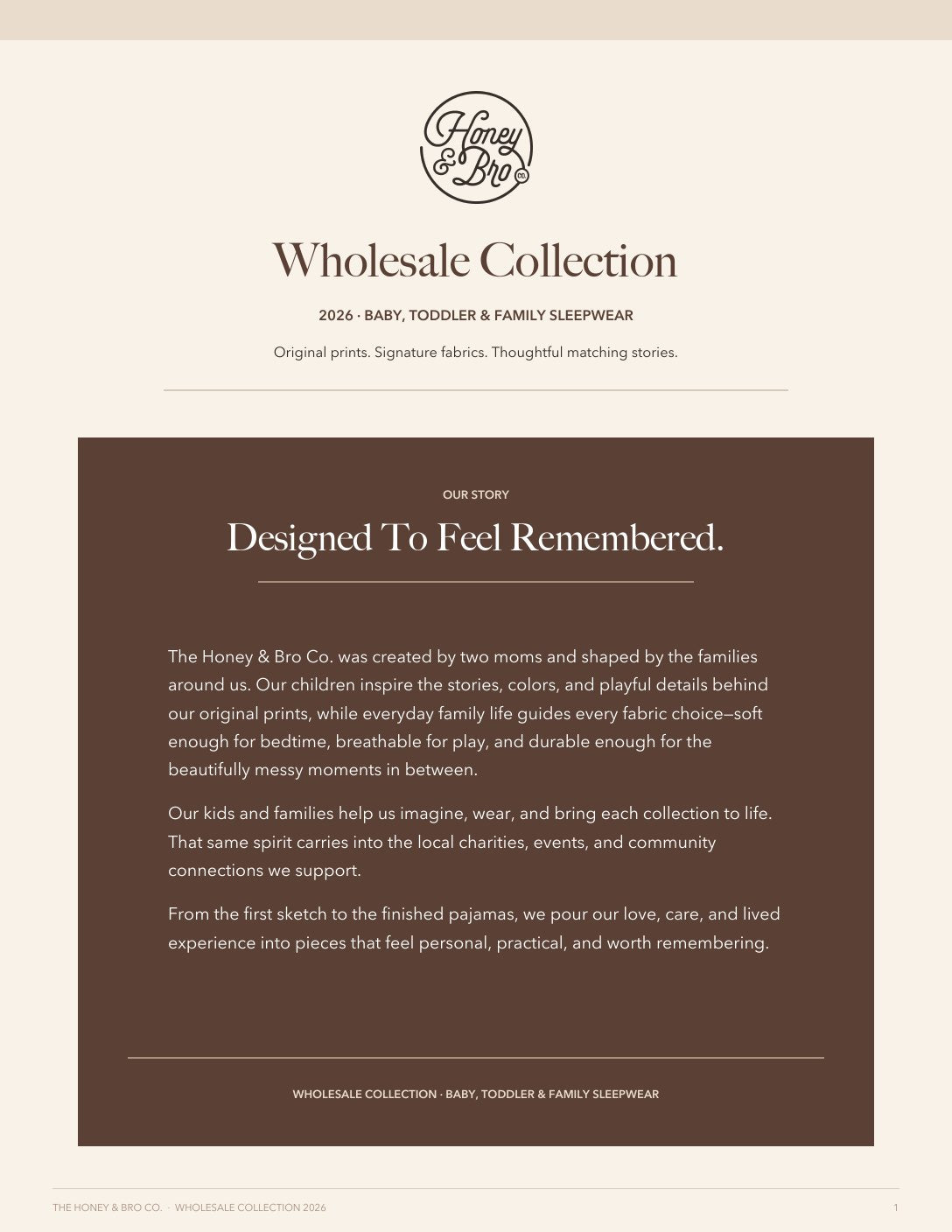 Lookbook page 1 of 34: Wholesale Collection 2026