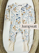 Soft Floral Bamboo Zippy by Stroller Society - Flat Lay