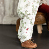 Holiday Snowflakes Baby Girl Jumpsuit by The Honey and Bro Co. - Back View