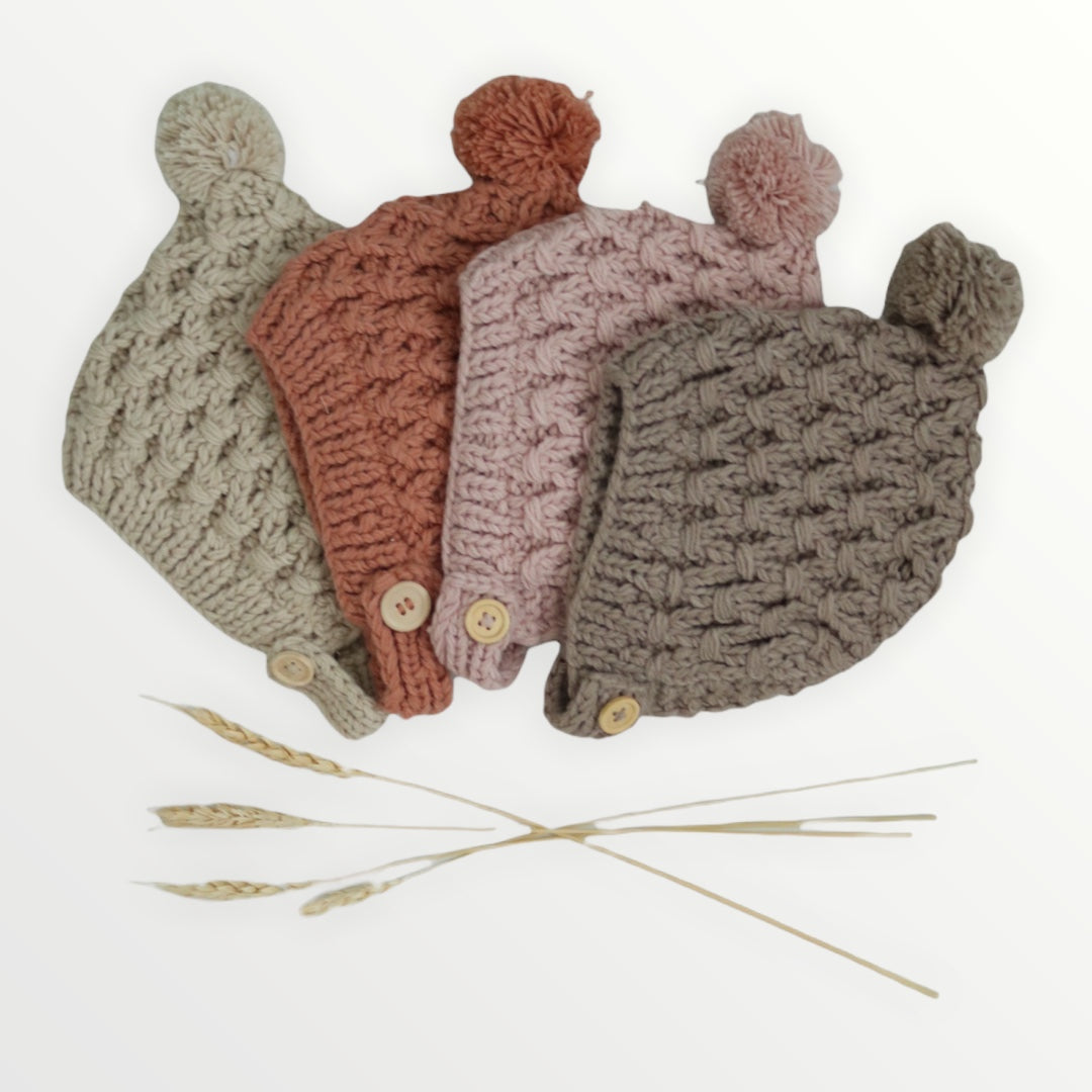 Knit Bonnets by The Honey and Bro Co. - Front View