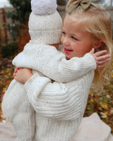 KIDS CHUNKY KNIT BRAIDED SWEATER by OLIVE & CRADLE - Side View - Easter Baby Clothing