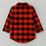 Red & Black Buffalo Plaid Button-Down Boy Shirt by The Honey and Bro Co. - Lifestyle View