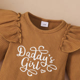 Baby 3PCS Letter Ribbed Romper & Floral Shorts Set by PatPat - Detail View