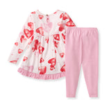 I Heart You Tunic & Pants Set | Pink Hearts by The Honey and Bro Co. - Detail View