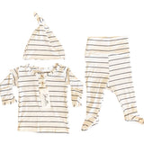 Black Stripe Baby Outfit Set - Size Comparison