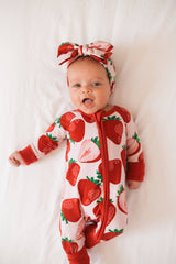 Berry Sweet Strawberry Romper - Flat Lay
