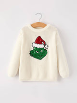 Christmas Winter Character Girls Pullover Sweater by Rylee Faith Designs - Front View