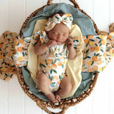 Sunny Citrus Organic Cotton Frill Bodysuit - Front View