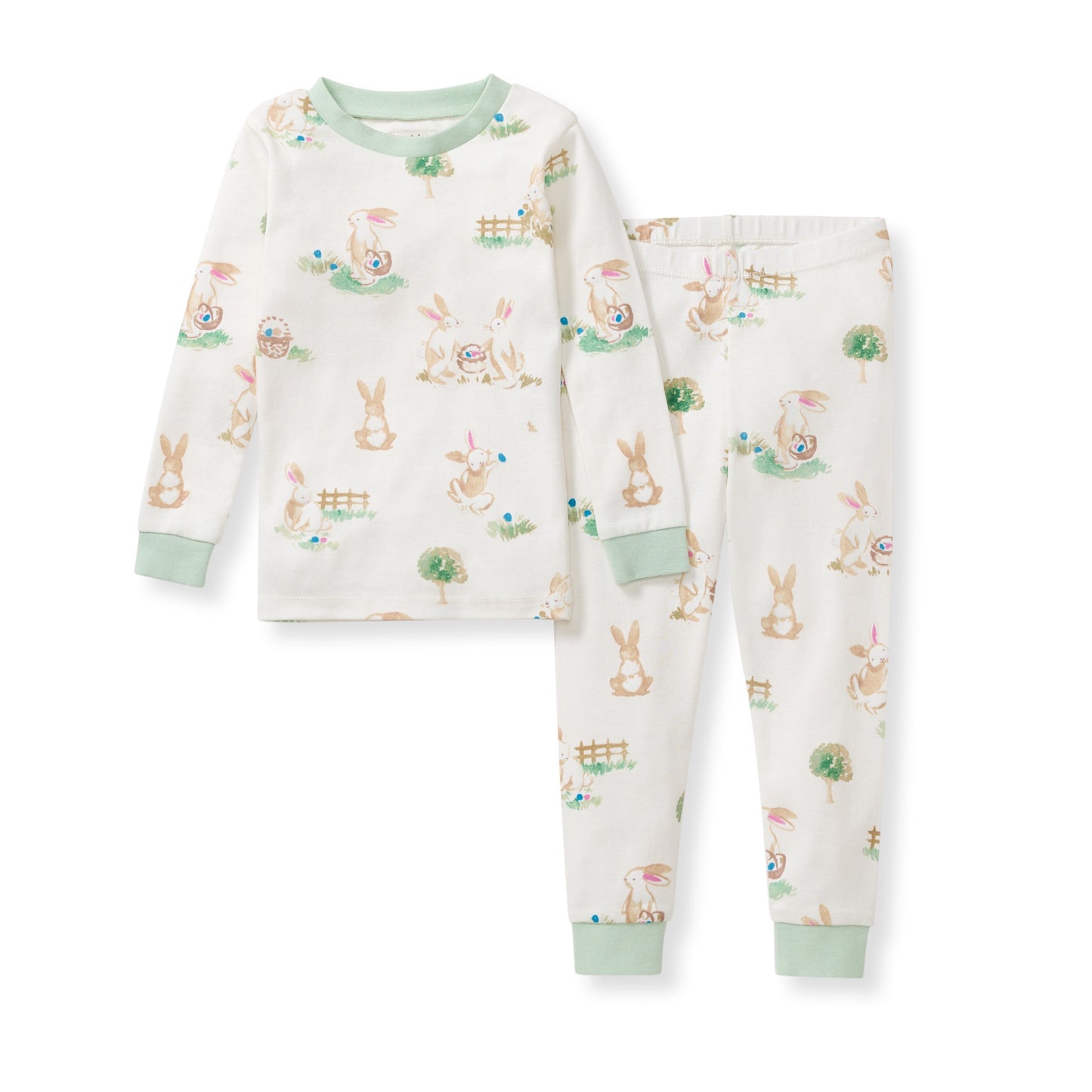 Bunny Egg Hunt Organic Cotton Two-piece Pajamas - Baby & Toddler Clothing | The Honey and Bro Co