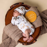 Diggers & Tractors Organic Knotted Beanie by Snuggle Hunny - Close-Up
