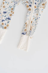 Soft Floral Bamboo Zippy - Two-Way Zipper Detail