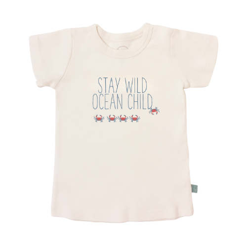 Stay Wild Ocean Child Crab Graphic Tee by Finn + Emma - Front View - Organic Cotton Toddler Tee