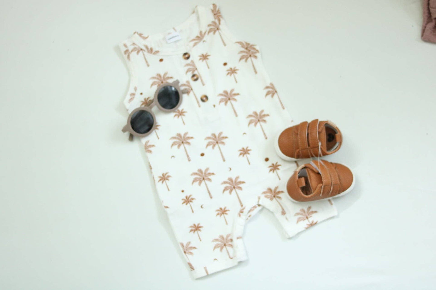 Palms Love Romper by The Honey and Bro Co. - Front View