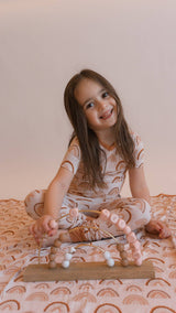 Bamboo Rainbow Print Pajama Set - Back View