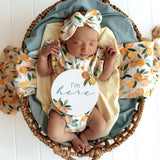 Sunny Citrus Organic Cotton Frill Bodysuit - Snap Closure