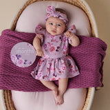 Blossom Floral Organic Cotton Short Sleeve Dress - Front View