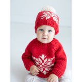 Snowflake Red Crew Neck Sweater for Baby & Toddler by Huggalugs - Lifestyle View