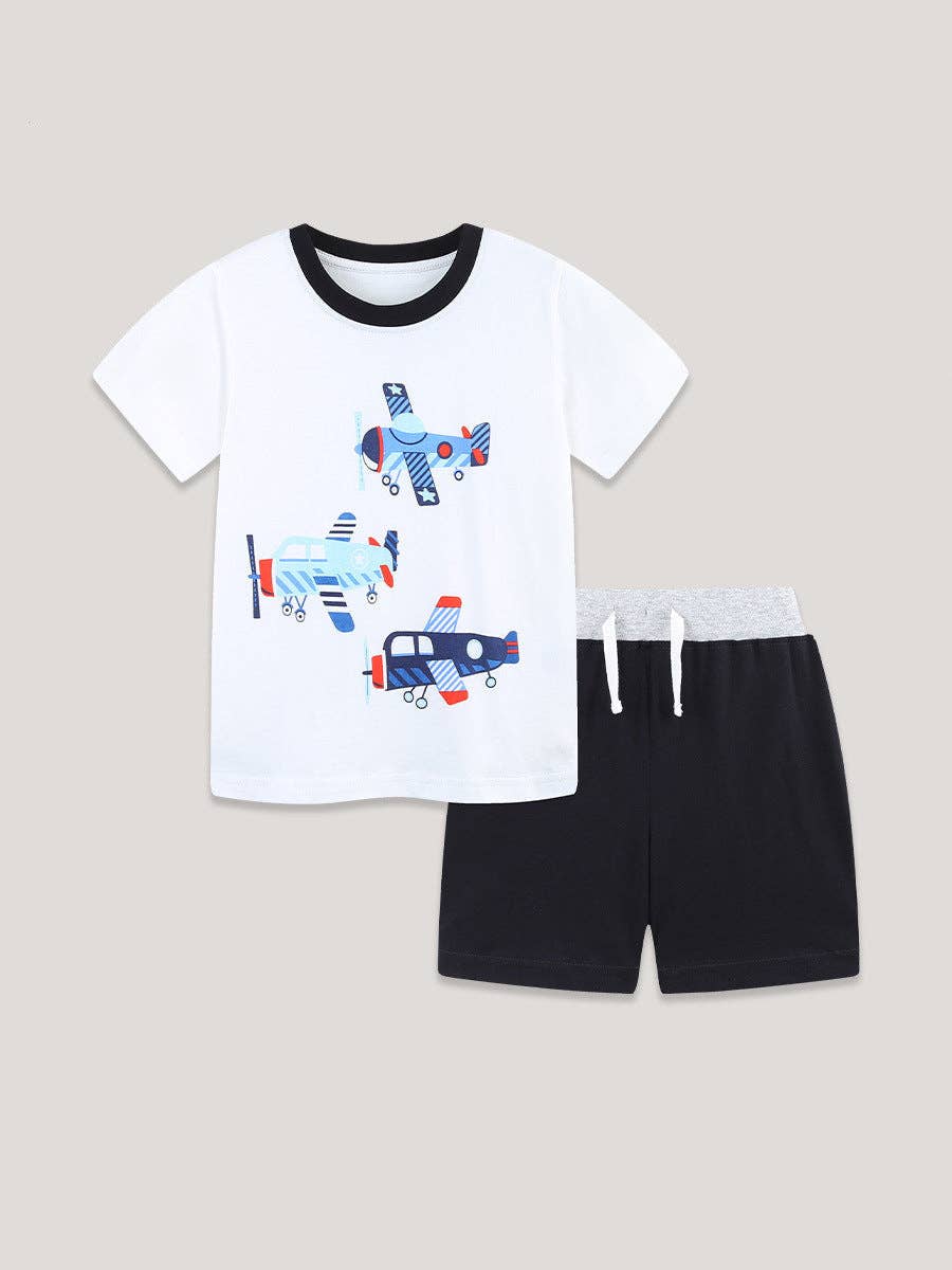 Boys casual cotton t-shirt and shorts set for toddlers 2Y-5Y