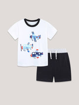 Boys casual cotton t-shirt and shorts set for toddlers 2Y-5Y