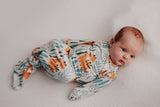 Dinosaur Zoo Knotted Gown by Three Little Tots - View 12 - Newborn Baby Clothing