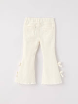 WHITE BELL BOTTOM DENIM PANTS by Rylee Faith Designs - Back View - Easter Baby Clothing