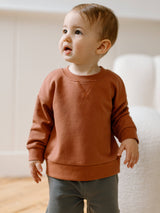 Quinn French Terry Relaxed Pullover Sweatshirt by The Honey and Bro Co. - Detail View