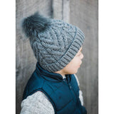 Grey Pop Pom Pom Beanie Hat by Huggalugs - Lifestyle