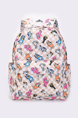 Kids Checkered Character Backpack by The Honey and Bro Co. - Front View