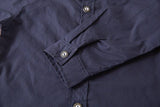 Navy Blue Cotton Button-Down Shirt – Baby & Toddler by Fennco Styles - Flat Lay