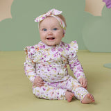 Isla Organic Snugglesuit with Frill - Back View Showing Frill Detail