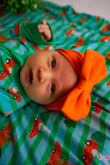 Easter Bunny Race Bamboo Zippy Pajamas by Joan's - On Model - Easter Baby Clothing