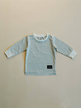 Long Sleeve Tee - Gray Stripe by The Honey and Bro Co. - Back View