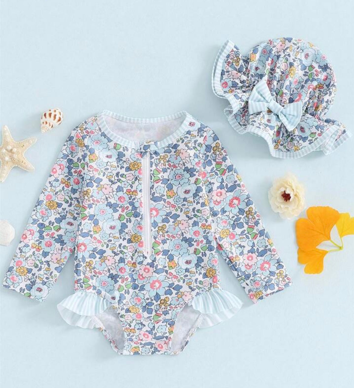 Wild Flower Swim Set by The Honey and Bro Co. - Back View