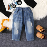 BABY RIPPED DENIM JEANS - Detail View