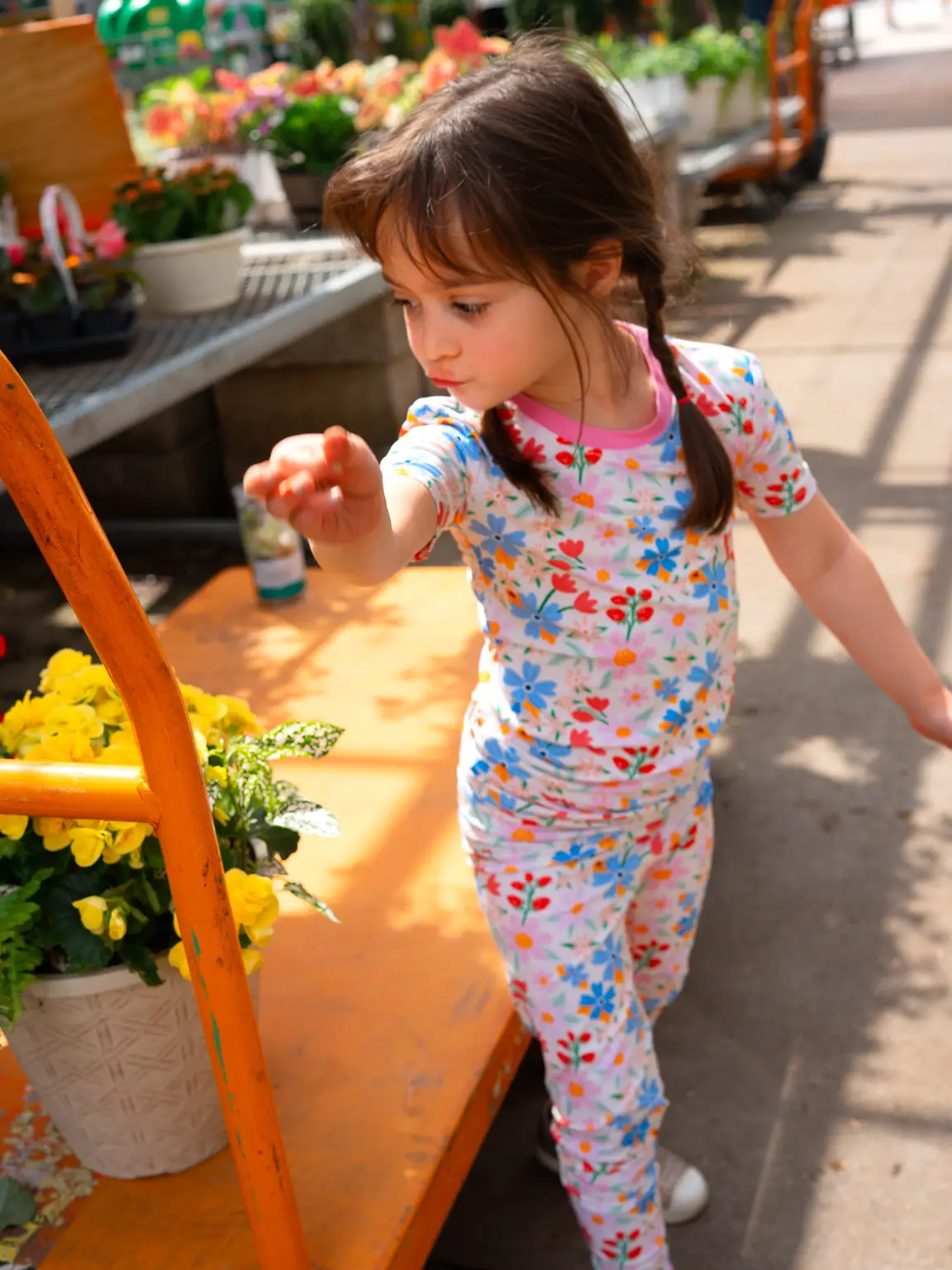 Ladybug Floral Bamboo Two-Piece Pajamas - Lifestyle