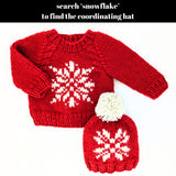 Snowflake Red Crew Neck Sweater for Baby & Toddler by The Honey and Bro Co. - Back View