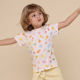 Beach Fun print organic cotton t-shirt for baby and toddler front view