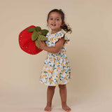 Citrus Squeeze Organic Cotton Short Sleeve Dress - Fabric Close-Up