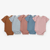 Organic Cotton Bodysuit - The Bobbi | Burnt Umber - Back View - Mimi & Me Organic Baby Clothing