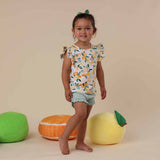 Sunny Citrus Organic Cotton Frill Tee - Flat Lay