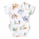 Dragon Organic Cotton Short Sleeve Bodysuit - Neckline Detail