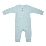 Baby Ribbed Playsuit with Pockets - Back View Showing Ribbed Texture