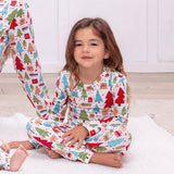 Merry Christmas Bamboo Kids' Matching Family Pajama Set by Tesa Babe - Detail View