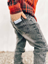 Stretch Denim Pants | Faded Black by Orcas Lucille - Back View