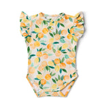 Sunny Citrus Organic Cotton Frill Bodysuit - Back View