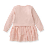 Organic Girl Sweatshirt Dress | Pink Ruffle by The Honey and Bro Co. - Back View