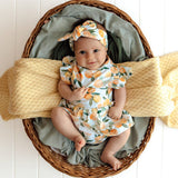 Citrus Squeeze Organic Cotton Short Sleeve Dress - On Baby Front