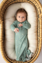 Arrow Print Knotted Newborn Gown by Three Little Tots - Gift Box View
