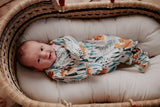 Dinosaur Zoo Knotted Gown by Three Little Tots - View 19 - Newborn Baby Clothing