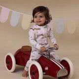 Snuggle Hunny Vintage Cars convertible romper on baby